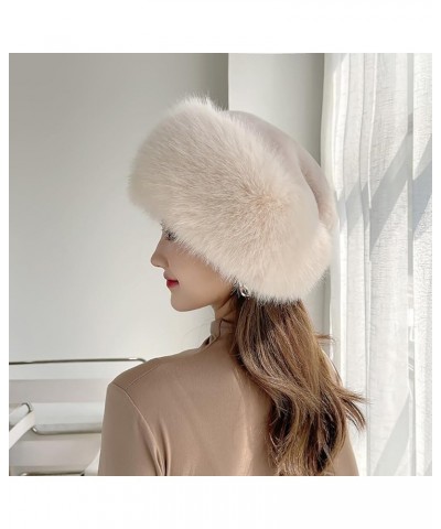 Russian Faux Fur Winter Hat, Women's Hat Warm Fox Ladies Hats for Women Cossack Style Travel Shopping Family Beige $12.83 Bom...