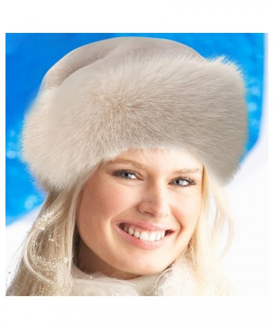 Russian Faux Fur Winter Hat, Women's Hat Warm Fox Ladies Hats for Women Cossack Style Travel Shopping Family Beige $12.83 Bom...