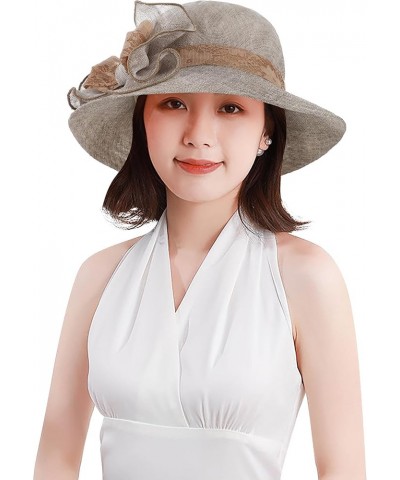 Church Dress Hat for Women Fascinator Hat Foldable Tea Party Wide Brim Sun Hat Summer Ladies Bowler Hat Easter Dress Hat Cap ...