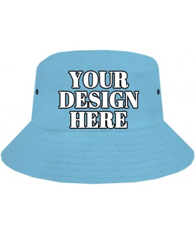 Customized Fisherman Hat Personalized Fisherman Hat Add Text Photos Beach Outdoor Travel Multiple Colors Sky-blue $11.99 Sun ...