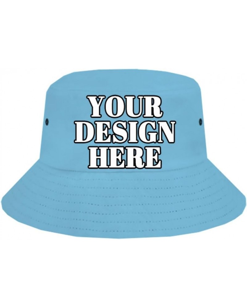 Customized Fisherman Hat Personalized Fisherman Hat Add Text Photos Beach Outdoor Travel Multiple Colors Sky-blue $11.99 Sun ...