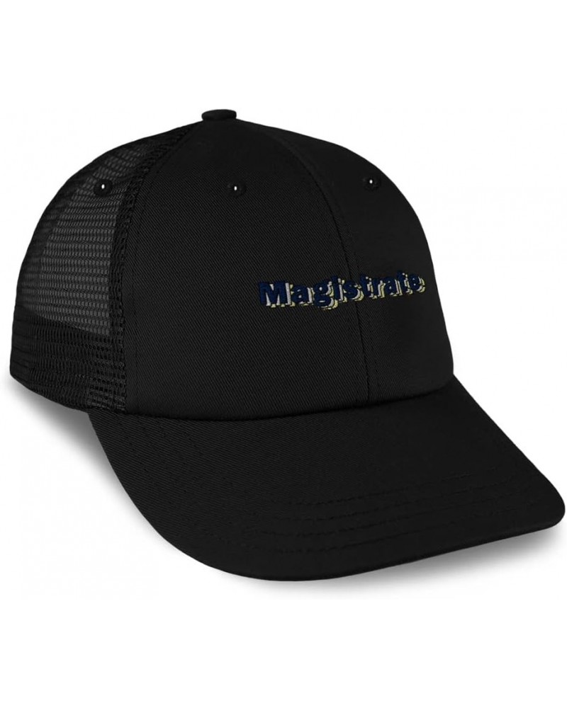 Custom Custom Trucker Hat Baseball Cap Magistrate Warrant Cotton Mental Dad Hats for Men & Women Black Design Only $13.00 Bas...