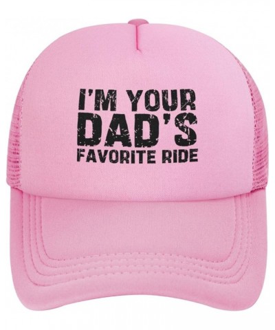 I'm Your Dad's Favorite Ride Mesh Hat for Men Women Gifts Baseball Cap Trucker Hat Black Pink $10.43 Baseball Caps