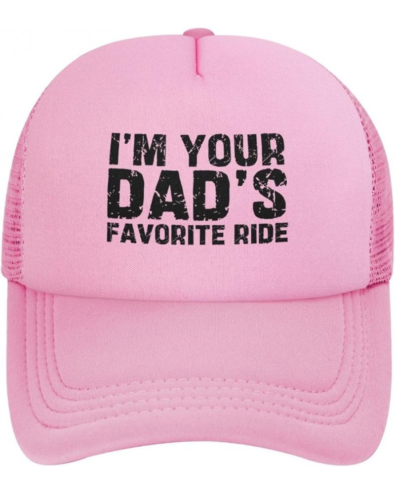 I'm Your Dad's Favorite Ride Mesh Hat for Men Women Gifts Baseball Cap Trucker Hat Black Pink $10.43 Baseball Caps