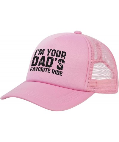 I'm Your Dad's Favorite Ride Mesh Hat for Men Women Gifts Baseball Cap Trucker Hat Black Pink $10.43 Baseball Caps