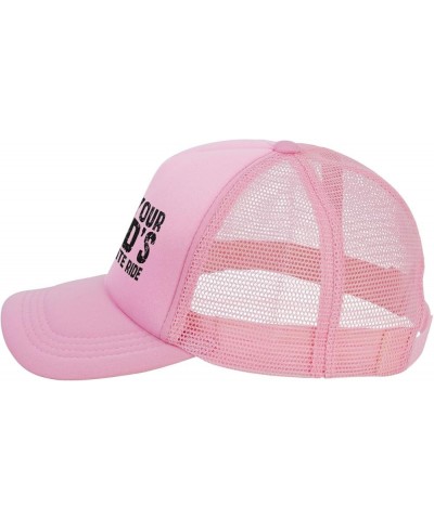 I'm Your Dad's Favorite Ride Mesh Hat for Men Women Gifts Baseball Cap Trucker Hat Black Pink $10.43 Baseball Caps