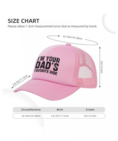 I'm Your Dad's Favorite Ride Mesh Hat for Men Women Gifts Baseball Cap Trucker Hat Black Pink $10.43 Baseball Caps