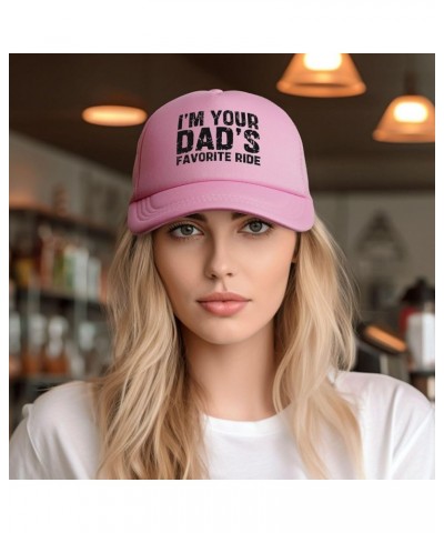 I'm Your Dad's Favorite Ride Mesh Hat for Men Women Gifts Baseball Cap Trucker Hat Black Pink $10.43 Baseball Caps