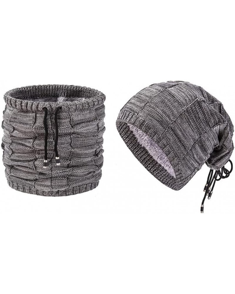 2Pcs Dual Use Winter Hats for Women Men Stretch Slouchy Knitted Crochet Hats Lady Pullover Cap Pile Pile Cap Grey $7.31 Skull...