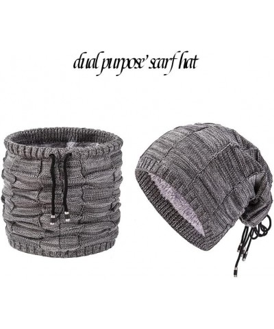 2Pcs Dual Use Winter Hats for Women Men Stretch Slouchy Knitted Crochet Hats Lady Pullover Cap Pile Pile Cap Grey $7.31 Skull...