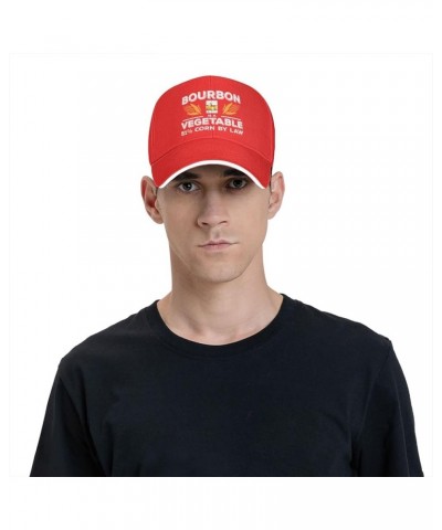 Funny Hat Bourbon is A Vegetable 51% Corn by Law Hat Women Baseball Caps Adjustable Hat Red $13.18 Baseball Caps