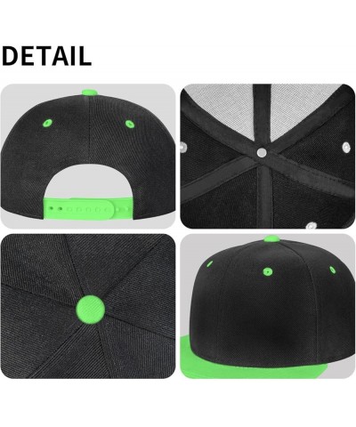 Bunny Eating Carrots Snapback Hat Flat Bill Hat Baseball Cap for Men Women Flat Brim Hats Green $13.18 Baseball Caps