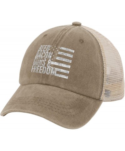 Bourbon Hat Beer Bacon Guns & Freedom Hats for Womens Men AllBlack Dad Hats Custom Hat Golf Hats Golf Pigment Khaki $10.80 Bu...