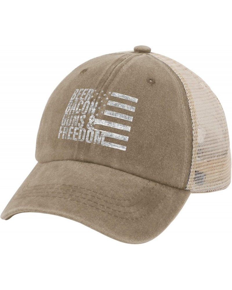 Bourbon Hat Beer Bacon Guns & Freedom Hats for Womens Men AllBlack Dad Hats Custom Hat Golf Hats Golf Pigment Khaki $10.80 Bu...