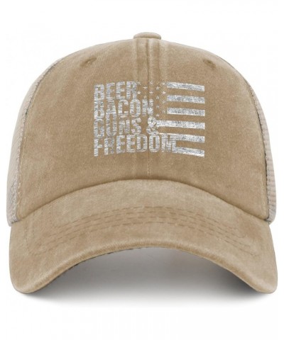 Bourbon Hat Beer Bacon Guns & Freedom Hats for Womens Men AllBlack Dad Hats Custom Hat Golf Hats Golf Pigment Khaki $10.80 Bu...