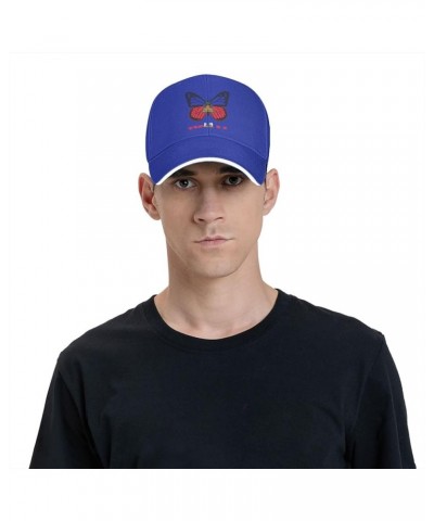 Butterfly Haiti Flag Baseball Cap Dad Truck Flat Bill Snapback Brim Hat Blue $10.28 Baseball Caps