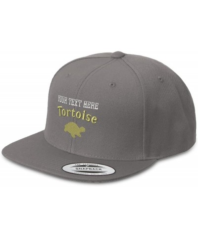 Snapback Hats for Men & Women Tortoise Reptiles Acrylic Flat Bill Baseball Cap Dark Grey Personalized Text Here $18.01 Baseba...