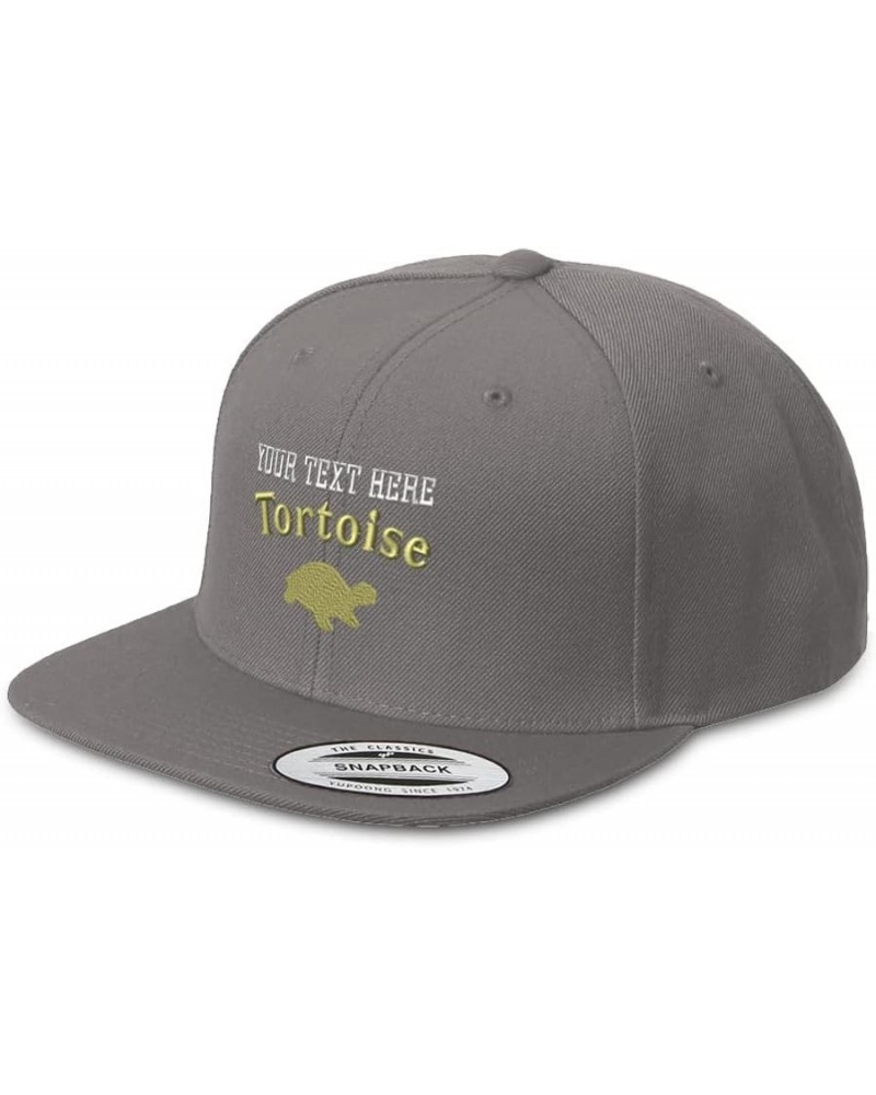 Snapback Hats for Men & Women Tortoise Reptiles Acrylic Flat Bill Baseball Cap Dark Grey Personalized Text Here $18.01 Baseba...