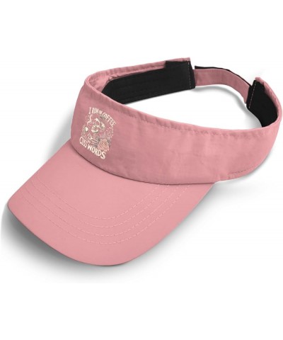 I Run on Coffee and Cuss Words Hats Visor Hat for Adult Running Hats Packable Ponytail Hats Pink $12.97 Visors