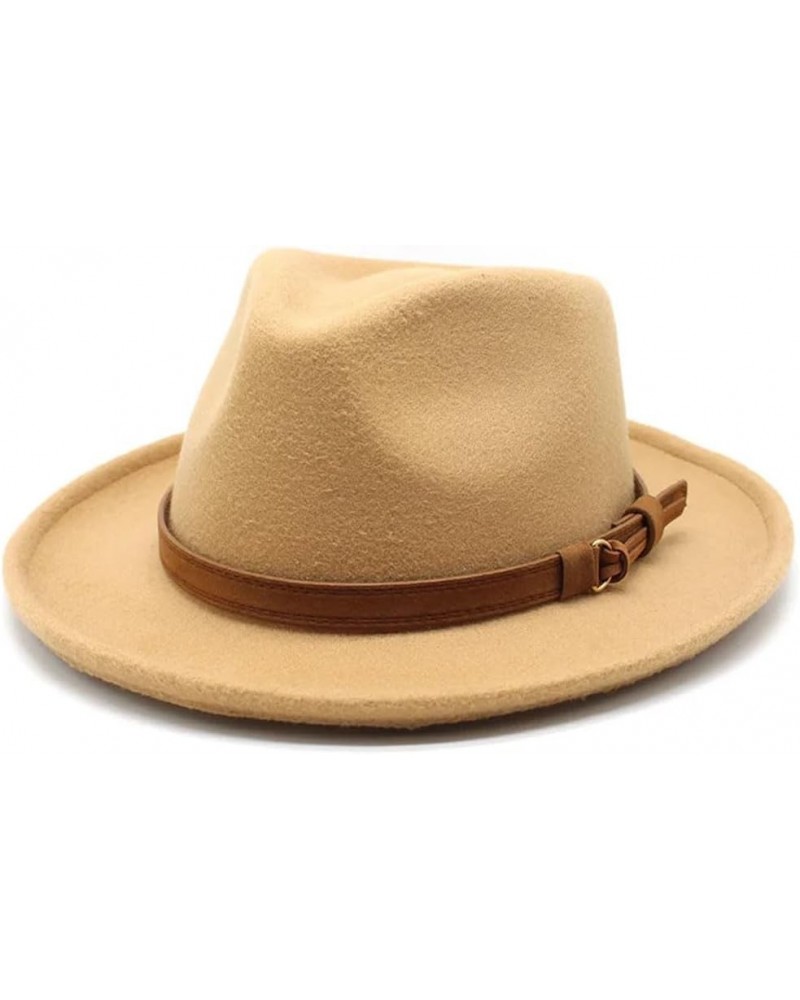 Unisex Felt Fedoras Hats Cap Formal Jazz Dress Hat Khaki9 $30.57 Fedoras