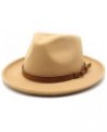 Unisex Felt Fedoras Hats Cap Formal Jazz Dress Hat Khaki9 $30.57 Fedoras