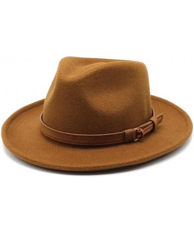 Unisex Felt Fedoras Hats Cap Formal Jazz Dress Hat Khaki9 $30.57 Fedoras