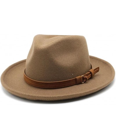 Unisex Felt Fedoras Hats Cap Formal Jazz Dress Hat Khaki9 $30.57 Fedoras