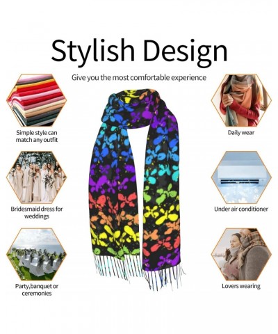 Butterfly Glow In Dark Splatter Neon Tassel Scarf Wraps Fashion Fringed Scarves Classic Winter Warm Shawl Scarf Gifts $12.59 ...