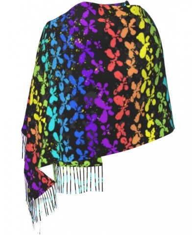 Butterfly Glow In Dark Splatter Neon Tassel Scarf Wraps Fashion Fringed Scarves Classic Winter Warm Shawl Scarf Gifts $12.59 ...