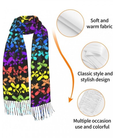 Butterfly Glow In Dark Splatter Neon Tassel Scarf Wraps Fashion Fringed Scarves Classic Winter Warm Shawl Scarf Gifts $12.59 ...