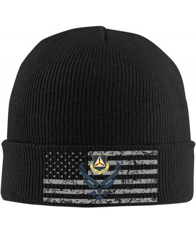 Air Force Civil Air Patrol Knitted Hat Winter Soft Warm Beanie Hats Black Black $22.37 Skullies & Beanies