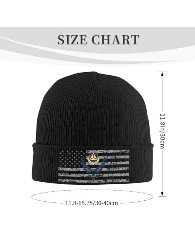 Air Force Civil Air Patrol Knitted Hat Winter Soft Warm Beanie Hats Black Black $22.37 Skullies & Beanies