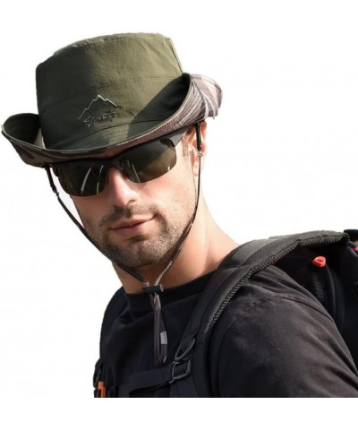 Hat Folding Hat Mens Outdoor Sunshade Fishing Folding Hat Dark Green $13.01 Sun Hats