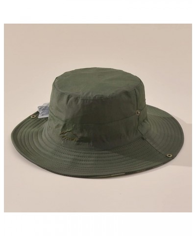 Hat Folding Hat Mens Outdoor Sunshade Fishing Folding Hat Dark Green $13.01 Sun Hats