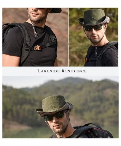 Hat Folding Hat Mens Outdoor Sunshade Fishing Folding Hat Dark Green $13.01 Sun Hats