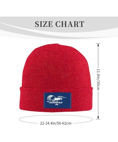 Messiah A University Logo Stretch Beanie Knit Hat for Men Women Winter Fall Spring Warm Cap Red $13.91 Skullies & Beanies