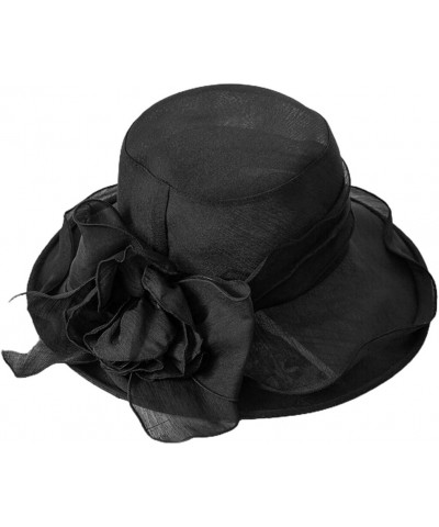 Lady's Protective Wide Brim Sun Hat: Travel Beach Cap with Breathable Floral Gauze for Elegant Outdoor Shade $16.48 Sun Hats