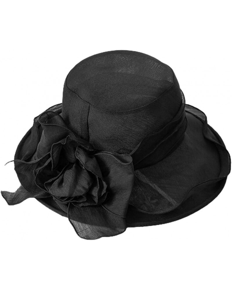 Lady's Protective Wide Brim Sun Hat: Travel Beach Cap with Breathable Floral Gauze for Elegant Outdoor Shade $16.48 Sun Hats