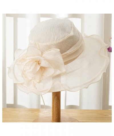 Lady's Protective Wide Brim Sun Hat: Travel Beach Cap with Breathable Floral Gauze for Elegant Outdoor Shade $16.48 Sun Hats