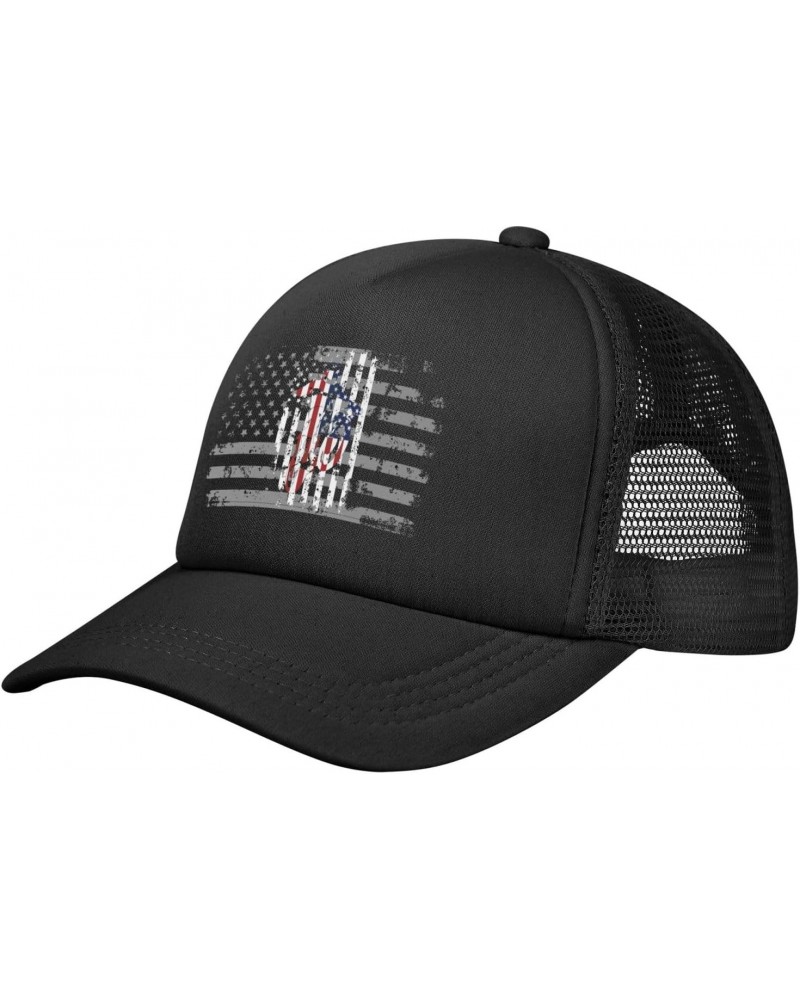 Dirt Biking USA American Flag Baseball Cap Adjustable Casual Mesh Hats Duck Tongue Hat for Men Women16 Black $11.86 Baseball ...