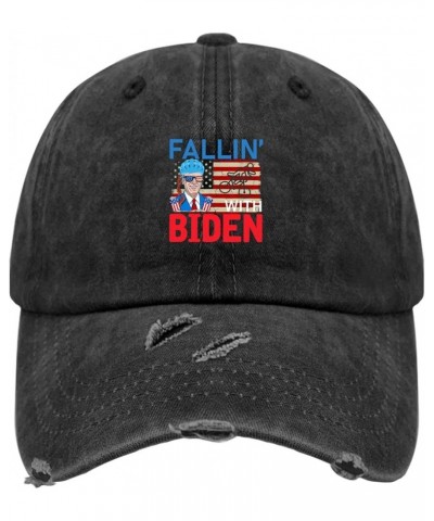 Anti Biden Ridin with Biden Hats for Men Baseball Cap Adjustable Hats for Women Fallin with Biden Baseball Cap Women Allblack...