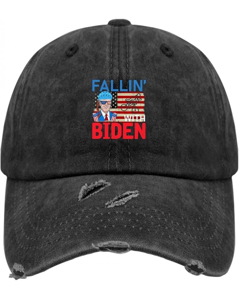 Anti Biden Ridin with Biden Hats for Men Baseball Cap Adjustable Hats for Women Fallin with Biden Baseball Cap Women Allblack...