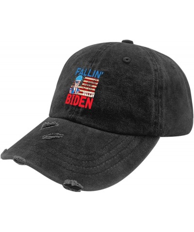 Anti Biden Ridin with Biden Hats for Men Baseball Cap Adjustable Hats for Women Fallin with Biden Baseball Cap Women Allblack...