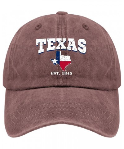 Texas 1845 Vintage Longhorn Cowboy Hats for Men Baseball Cap Soft Washed Workout Hats Adjustable Wine Red $10.82 Cowboy Hats