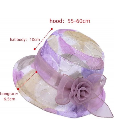 Trendy Womens Sun Hats Breathable Summer 2023 Flower Derdy Party Sun Protection Foldable Wide Brimmed Fashionable Pink $11.59...