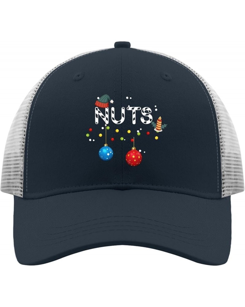 Christmas Couples Nuts Baseball Cap Woman Hat Apricot Hats for Men Baseball Cap Gifts for Him Baseball Hats Marine Blue $10.5...