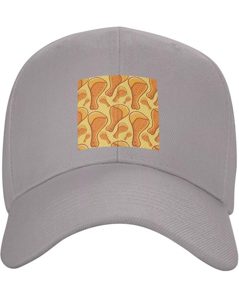 Seamless Pattern of Fried Chicken Thighs Baseball Cap for Men Women Dad Hat Classic Adjustable Golf Hats Gray $9.61 Baseball ...