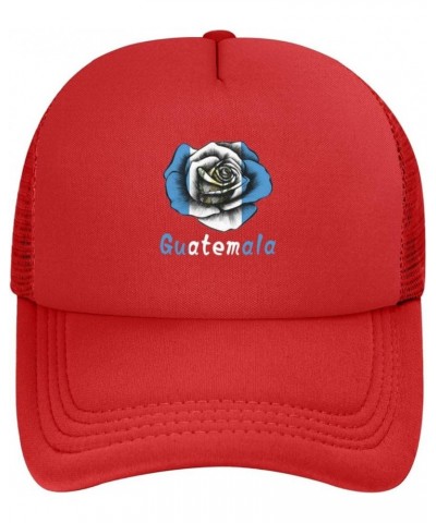 Trucker Hat Mesh Baseball Cap Adjustable Dad Hat Unisex Black Red $11.06 Baseball Caps