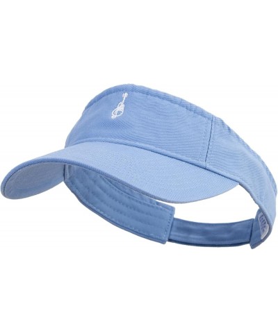 Cartoon Style Guitar Logo Embroidered Pro Style Cotton Twill Washed Visor Lt Blue $14.38 Visors