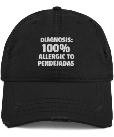 Allergic to Pendejadas Distressed Dad Hat Baseball Cap Adjustable Hispanic Latino Humor Black $20.56 Baseball Caps